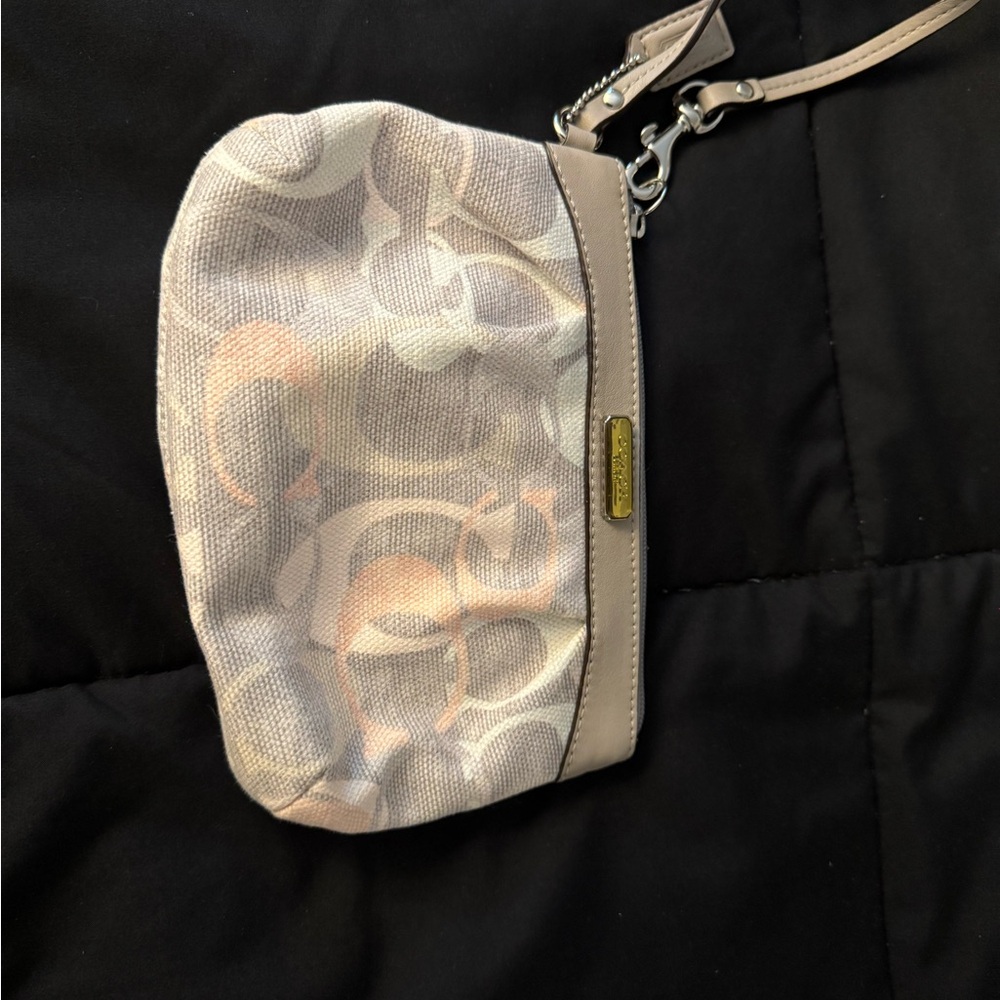 Coach Elegant Beige and Gray Wristlet - Picture 5 of 6